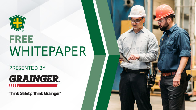 ASSP sponsored whitepaper template with Grainger logo and two industrial workers